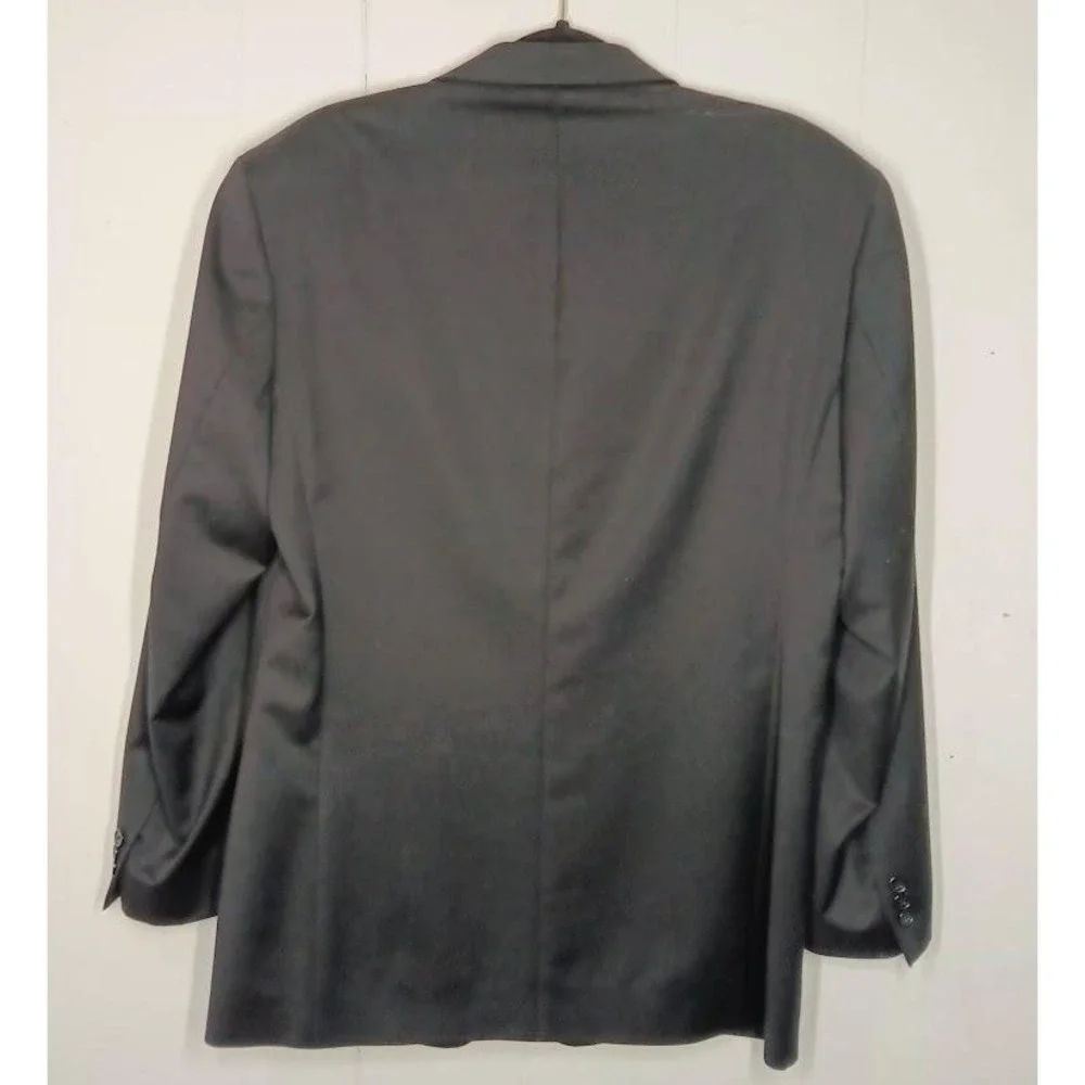 Donna Karan Signature Blazer Jacket Mens 44 Black Wool 3 Button Made‎ In Italy